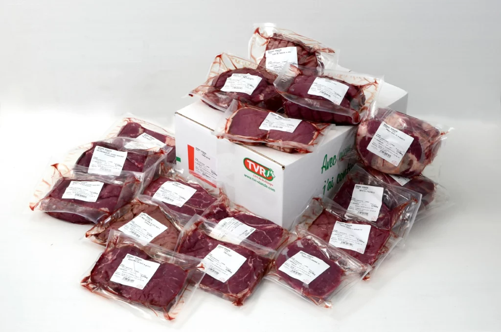Colis de viande sous vide en vente directe